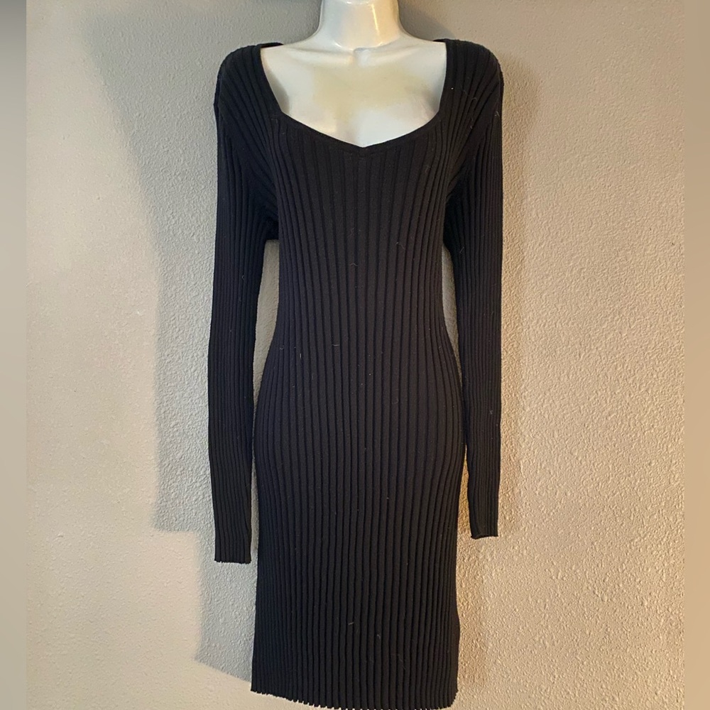 Soft knit black American Eagle sweater dress, size L